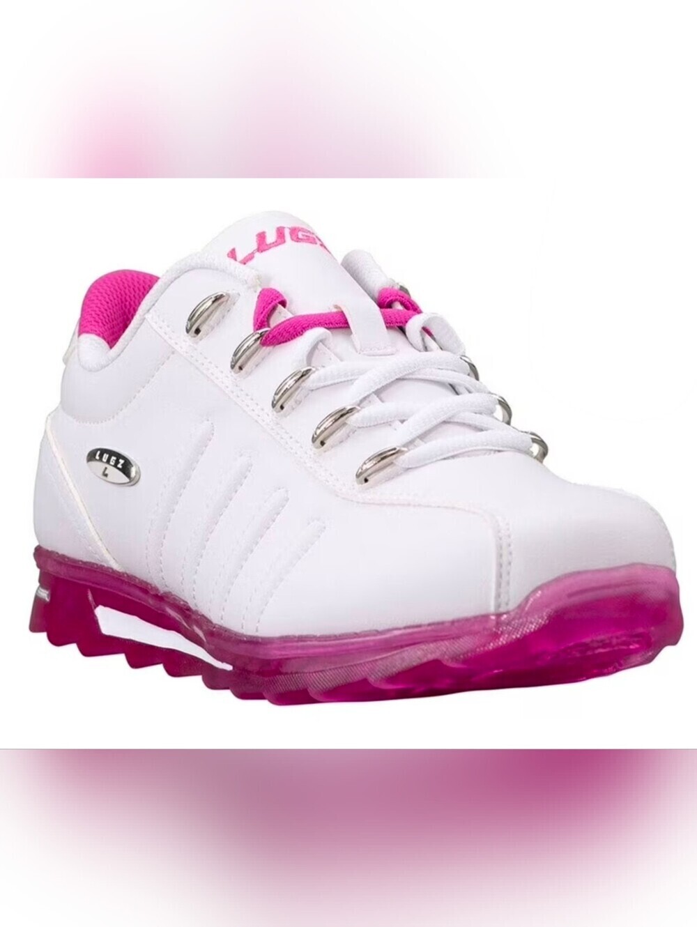 Lugz Changeover II Ice Sneakers White Fuchsia Pink Size 7.5 NWT Extra Laces!